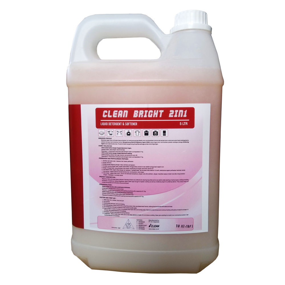 CLEAN BRIGHT 2 IN 1 (DETERGENT & SOFTENER) - 5 ltr